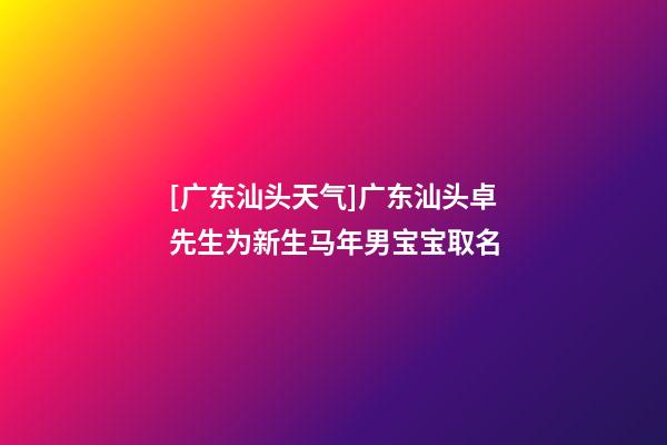 [广东汕头天气]广东汕头卓先生为新生马年男宝宝取名-第1张-公司起名-玄机派
